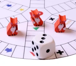 Pion de jeu renard orange en bois 15 x 11 x 10 mm