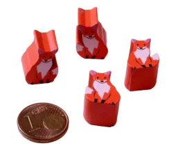 Pion de jeu renard orange en bois 15 x 11 x 10 mm