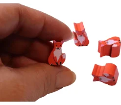 Pion de jeu renard orange en bois 15 x 11 x 10 mm