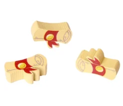 Pion de jeu rouleau parchemin en bois 16 x 5 x 10 mm