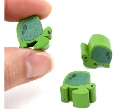 Pion de jeu tortue verte en bois 16 x 16 x 10 mm