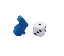 Pion en bois lapin bleu 22 x 31 x 8 mm animal pour jeu