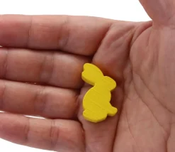 Pion en bois lapin JAUNE 22x31x8 mm