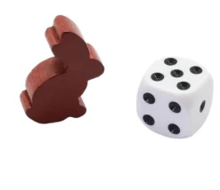 Pion en bois lapin marron dodu 22 x 30 x 10 mm animal pour jeu
