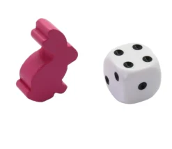 Pion en bois lapin rose 22 x 31 x 8 mm animal pour jeu