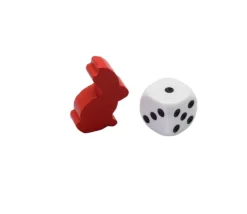 Pion en bois lapin rouge 22 x 31 x 8 mm animal pour jeu