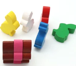Pion en bois lapin rouge 22 x 31 x 8 mm animal pour jeu