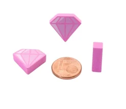 Pion en bois pierre précieuse diamant 15 x 18 x 5 mm