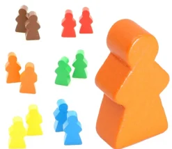Pion fille meeple en bois personnage joueur 13 x 23 X 8 mm femme à l'unité