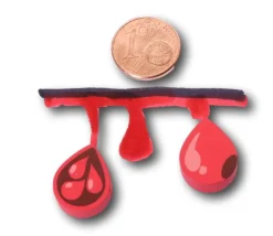 Pion Goutte de Sang en bois 15 x 13 x 5 mm