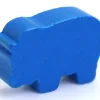 Pion hippopotame bleu en bois