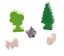 Pion Loup en bois pour jeu 15 x 14 x 8 mm