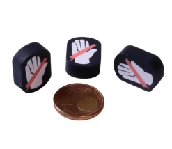 Pion Main barrée / stop en bois 16 x 12 x 5 mm