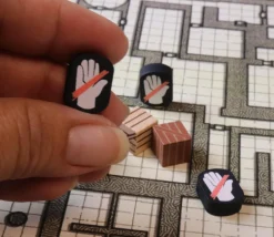 Pion Main barrée / stop en bois 16 x 12 x 5 mm