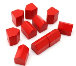 Pion maison bois style monopoly 14x10x12 mm à l'unité