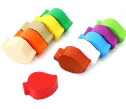 Pion mini Feuille en bois coloré 20 x 14 x 8 mm pour jeux