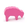 Pion mouton rose 40x28x10 mm en bois pour jeu de société
