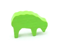 Pion mouton vert clair 40x28x10 mm en bois pour jeu de société