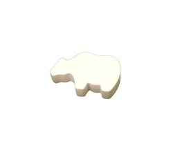 Pion ours blanc en bois pour jeu grizzli polaire