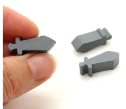 Pion épée en bois gris 24 x 8 X 8 mm arme