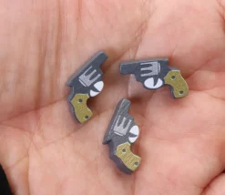 Pion Pistolet Revolver en bois 18 x 11 x 5 mm