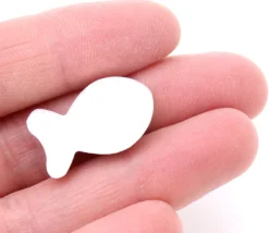 Pion poisson blanc en bois 24 x 13 mm pour jeu