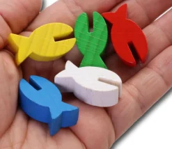 Pion poisson en bois marqueur 28 x 15 x 9 mm (Icecool)