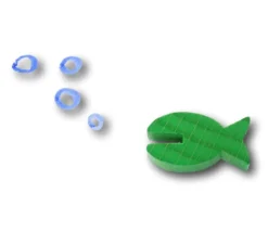 Pion poisson en bois marqueur 28 x 15 x 9 mm (Icecool)