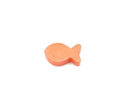 Pion poisson orange en bois 24 x 13 x 8 mm pour jeu