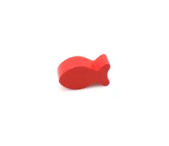 Pion poisson rouge en bois 24 x 13 x 8 mm pour jeu