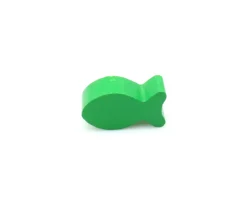 Pion poisson vert en bois 24 x 13 x 8 mm pour jeu