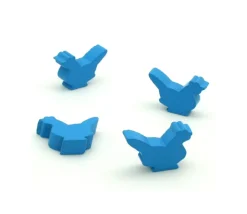 Pion poule bleue claire en bois 30 x 19 x 8 mm