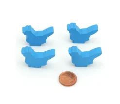 Pion poule bleue claire en bois 30 x 19 x 8 mm