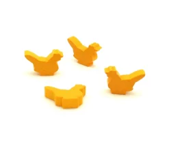 Pion poule jaune or en bois 30 x 19 x 8 mm