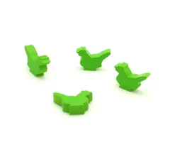 Pion poule verte claire en bois 30x19x8 mm