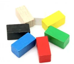 Pion rectangle 10x10x20 mm en bois pour jeu à l'unité