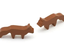 Pion renard marron en bois 45 x 20 x 8 mm