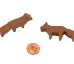 Pion renard marron en bois 45 x 20 x 8 mm