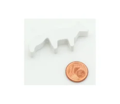 Pion renard polaire blanc en bois 45 x 20 x 8 mm