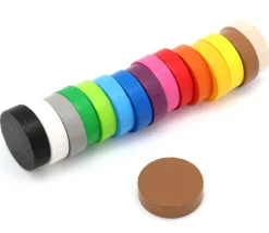 Pion rond 2.5 cm pour jeu - jeton en bois 25 x 7 mm à l'unité