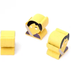 Pion Samouraï ninja jaune en bois 16 x 15 x 10 mm