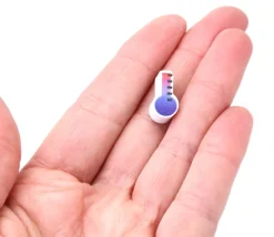 Pion thermomètre marqueur de température en bois - 16 x 8 x 10 mm