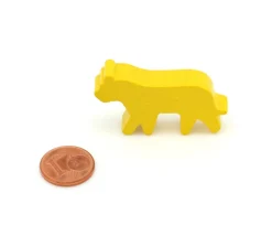 Pion tigre jaune en bois pour jeu 40 x 22 X 8 mm