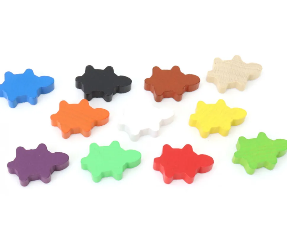 Pion Tortue en bois coloré 35 x 22 x 8 mm pour jeux