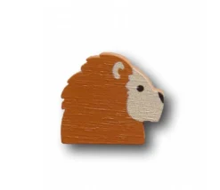 Pion tête de Lion en bois 15 x 17 x 5 mm