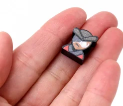 Pion tête de pirate en bois - 16 x 14 x 10 mm