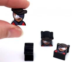 Pion tête de pirate en bois - 16 x 14 x 10 mm