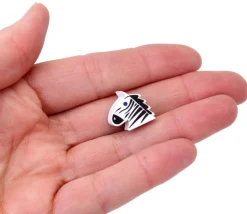 Pion tête de zèbre en bois 15 x 16 x 10 mm