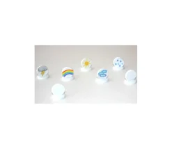 Pions ronds à personnaliser lot de 10 supports blancs 15 x 17 mm