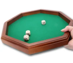 Piste à dés bois octogonale 38 cm - fabrication France